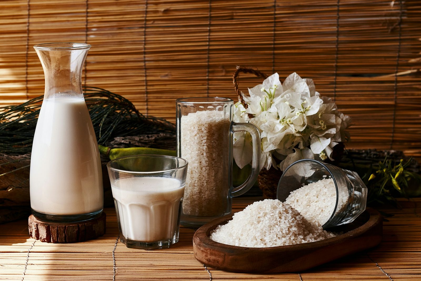 Dairy products and alternatives on display
