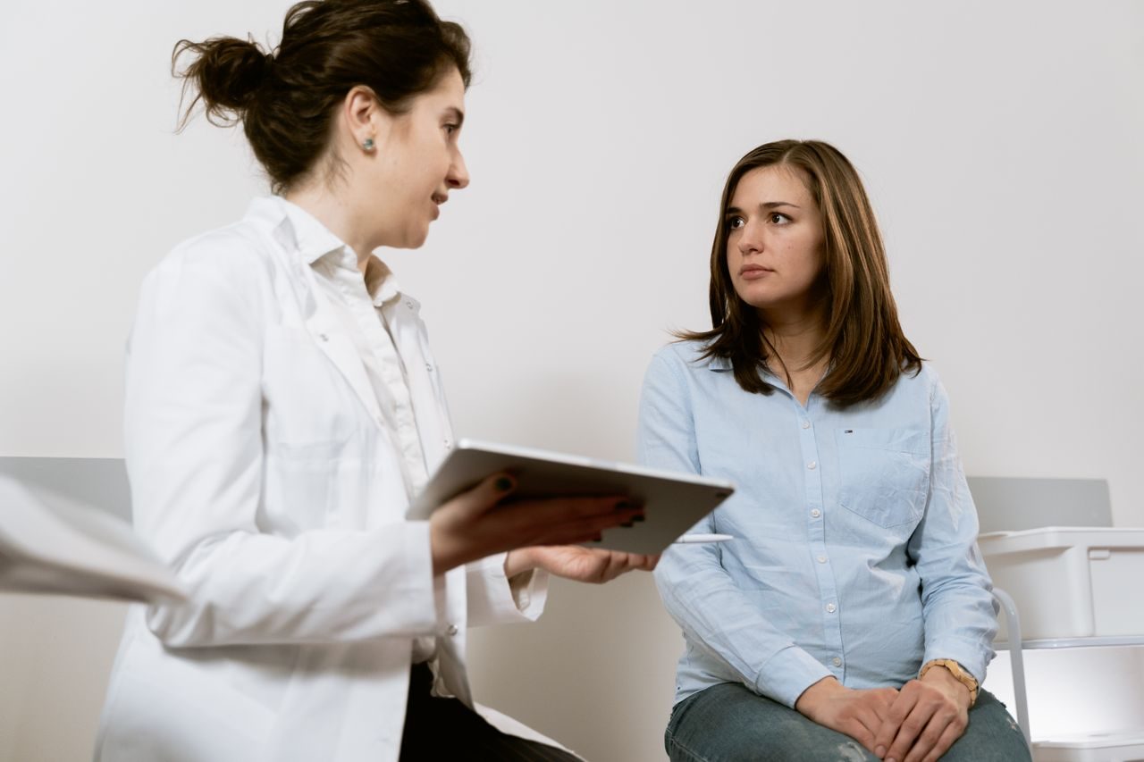 Woman in a calm, reflective moment relating to women's health