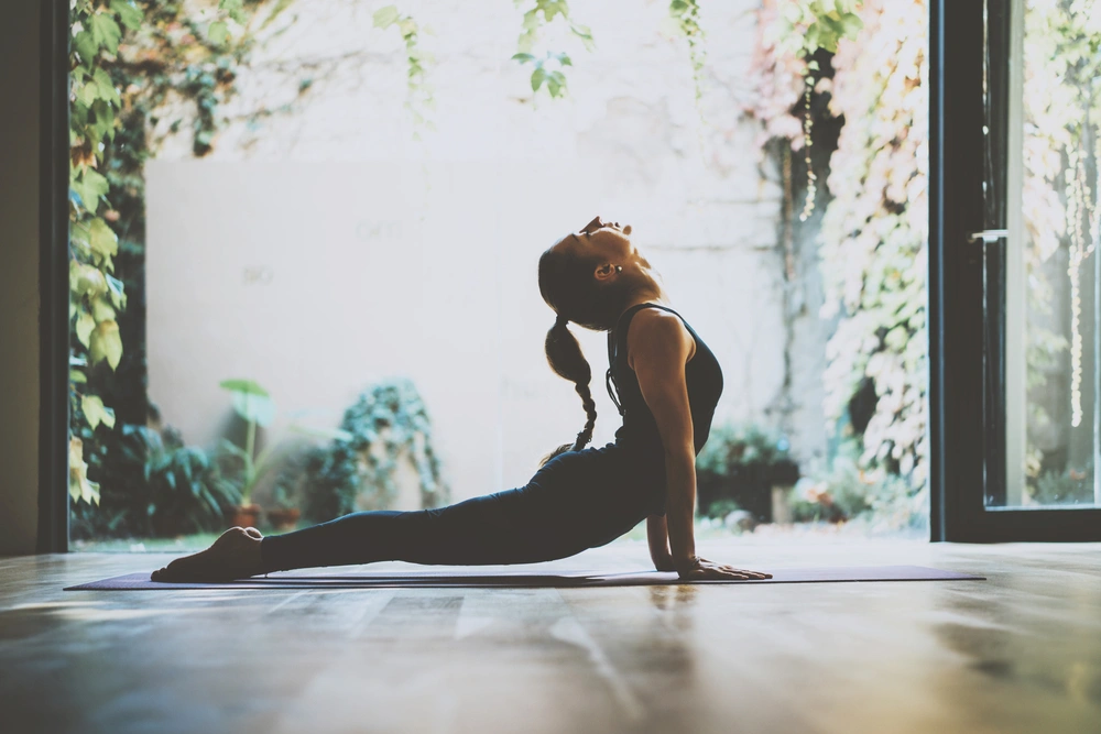 woman doing yoga